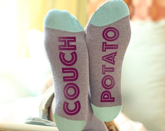 Couch Potato Funny Sock Gift - Feet Up!