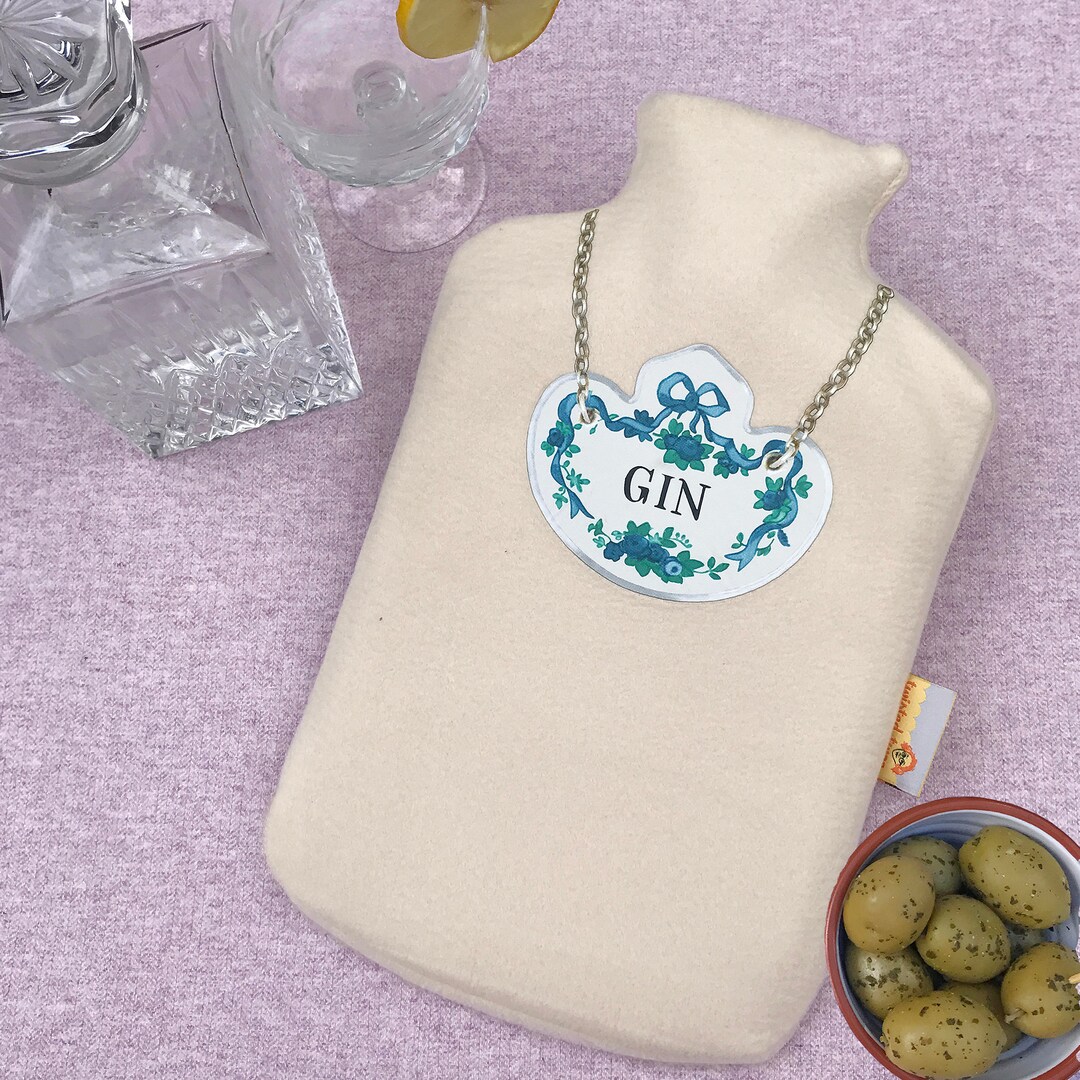 Gin Decanter Joke Hot Water Bottle Soft Cosy Fleece Cover Etsy