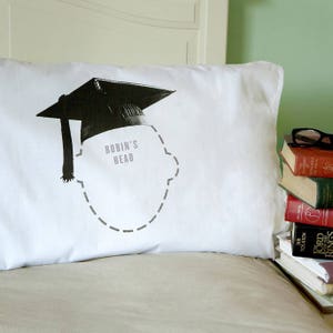 Mortar Board Pillowcase Fun Gift for Graduates and Students with Personalisation Option for Pillowslip Available