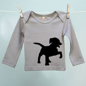 Welpen T-Shirt in grau für Tochter oder Sohn