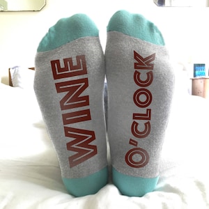Wine O'Clock Socks Feet Up Luxury Funny Sock Gift for Wine Lovers image 1