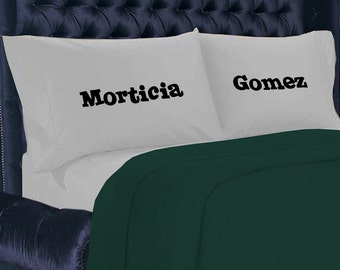 Couples Personalised Pillowcase Set - Choose your own names to personalise.