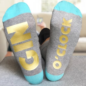 Gin O&#39;Clock Sock Gift - Feet Up! Socks for Gin Lovers