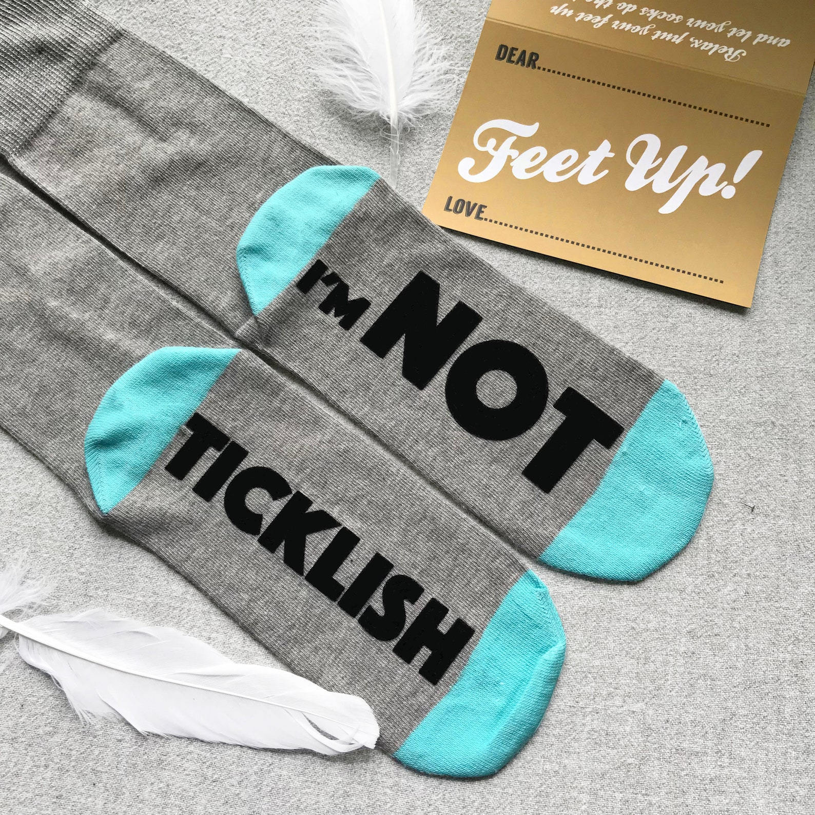 I'm Not Ticklish Funny Sock Gift Feet Up Socks - Etsy UK