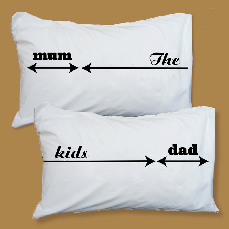 Mum The Kids Dad Family Space Invaders Pillowcase Set Can be Personalised with Names of your Choice image 2