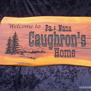 Cedar Sign * 2ft Wide * Wood Sign * Rustic Cedar Slab Sign  * Custom Sign * Outdoor Sign * Live Edge * Personalized Sign