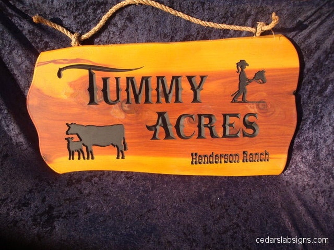 Cedar Sign * 18 Inch Wide * Wood Sign * Rustic Cedar Slab Sign * Custom ...