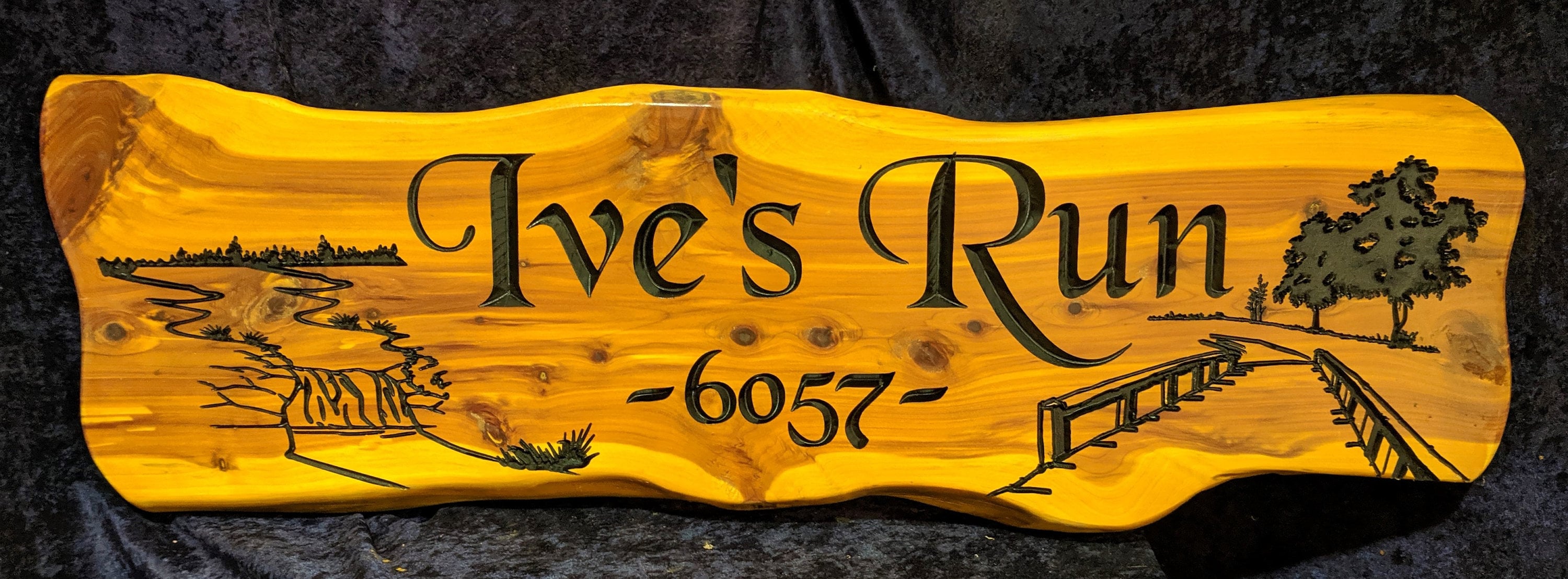Cedar Sign 3ft Wide Wood Sign Rustic Cedar Slab Sign Custom Sign