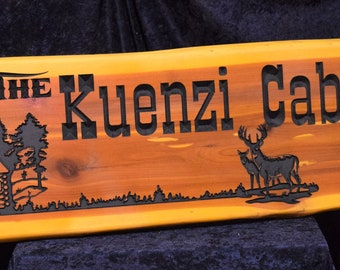 Señal de cabina * 4 pies de ancho * signo de cedro * señal de granja * signo de rancho * signo de borde natural