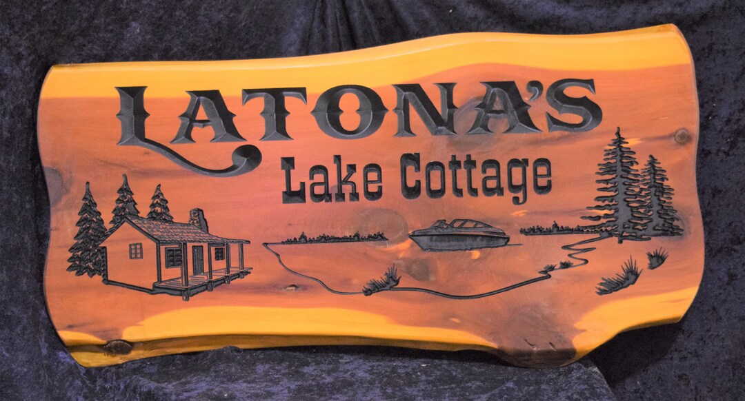 Cedar Sign * 30 Inches Wide * Wood Sign * Rustic Cedar Slab Sign ...