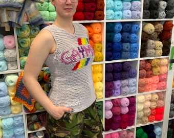 Gaymer Vest Tank Top crochet pattern PDF (UK)