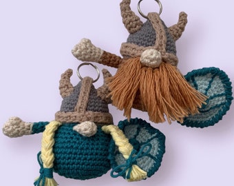 Viking & Shield Maden Keyring Dolls crochet pattern PDF (UK / US)