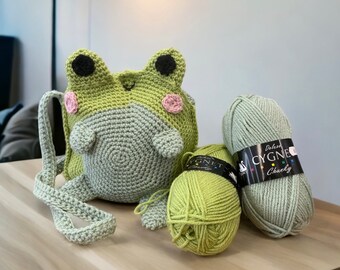 Frog Crossbody Bag crochet pattern PDF (UK)