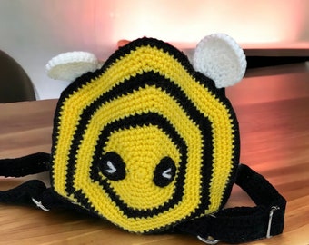 Bumble Bee Backpack crochet pattern PDF (UK)