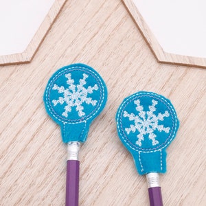 Snowflake Pencil Topper-Machine Embroidery Design