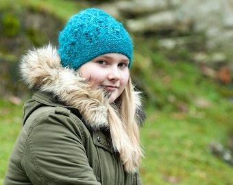 PDF knitting pattern, Knit hat pattern, Leafage hat pattern, Textured hat pattern, Lace hat pattern
