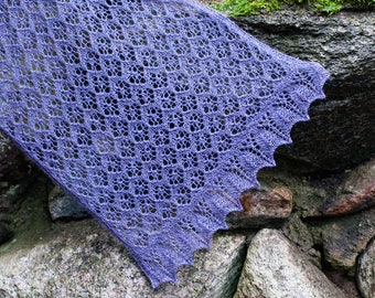 PDF knitting pattern, Knit shawl pattern, Bloomingfield stole pattern, Lacy shawl pattern, Lace shawl pattern