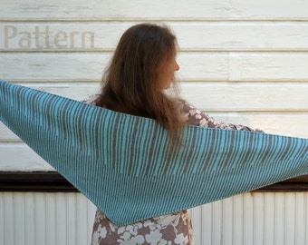 PDF knitting pattern, Knit shawl pattern, Gartano shawl pattern, Garter stitch wrap pattern