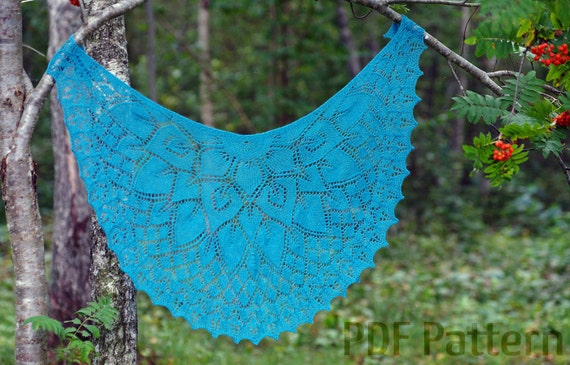 PDF knitting pattern, Knit shawl pattern, Flower Princess shawl pattern, Lacy shawl pattern, Lace shawl pattern