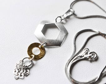 Necklace in 925 sterling silver and gold