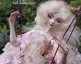 AVAILABLE Porcelain ball jointed bjd, flapper girl, moon, enchanted fine art doll, bjd full set, luxury bisque puppe bambole biscuit fashion