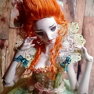 SPEZIALANFERTIGUNG Rokoko Porzellan Bjd Große Malena Kugelgelenk Künstlerpuppe Pompadour Barock Puppe Marie Antoinete mit rotem Kopf