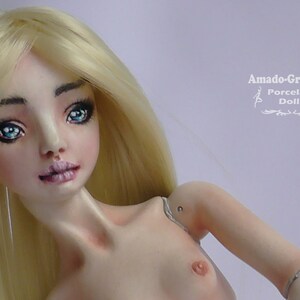 Custom request MADE to ORDER BJD Angelus porcelain nude ball jointed ooak fine art doll heart fashion forgotte nymph fae acrylic large kukla image 6