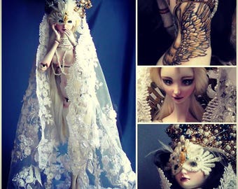 MADE TO ORDER Porcelain bjd  ball jointed doll marina bychkova ed enchanted doll style engraved tattoo swan lake ballet full set  princess