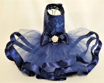 Navy blue dog clearance dress