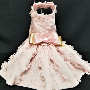 Dog Dress, Dog Harness Dress , Spring Dog Dress. Easter Dog Dress, Dog Clothes, Pink Dog Dress, Designer Dog Dress.