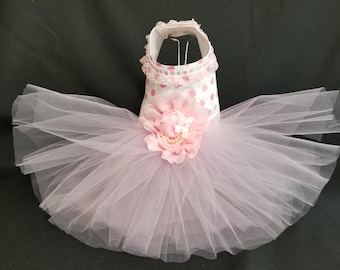 Pink Puff Dog Harness Dress XXSmall Dog Dress to X4 Large Dog Dress, Dog Dresses. Dog Clothes, Pink Dog Dress, Designer Dog Dress.