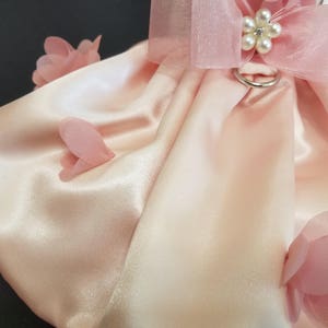 Dog Dress, Peachy Pink 3 D Flowers, Dog Tutu, Dog Harness Dress, Harness Dress, Pet Clothes, Pet Apparel. image 4