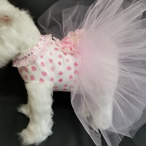 Pink Puff Dog Harness Dress XXSmall Dog Dress to X4 Large Dog Dress, Dog Dresses. Dog Clothes, Pink Dog Dress, Designer Dog Dress. image 5