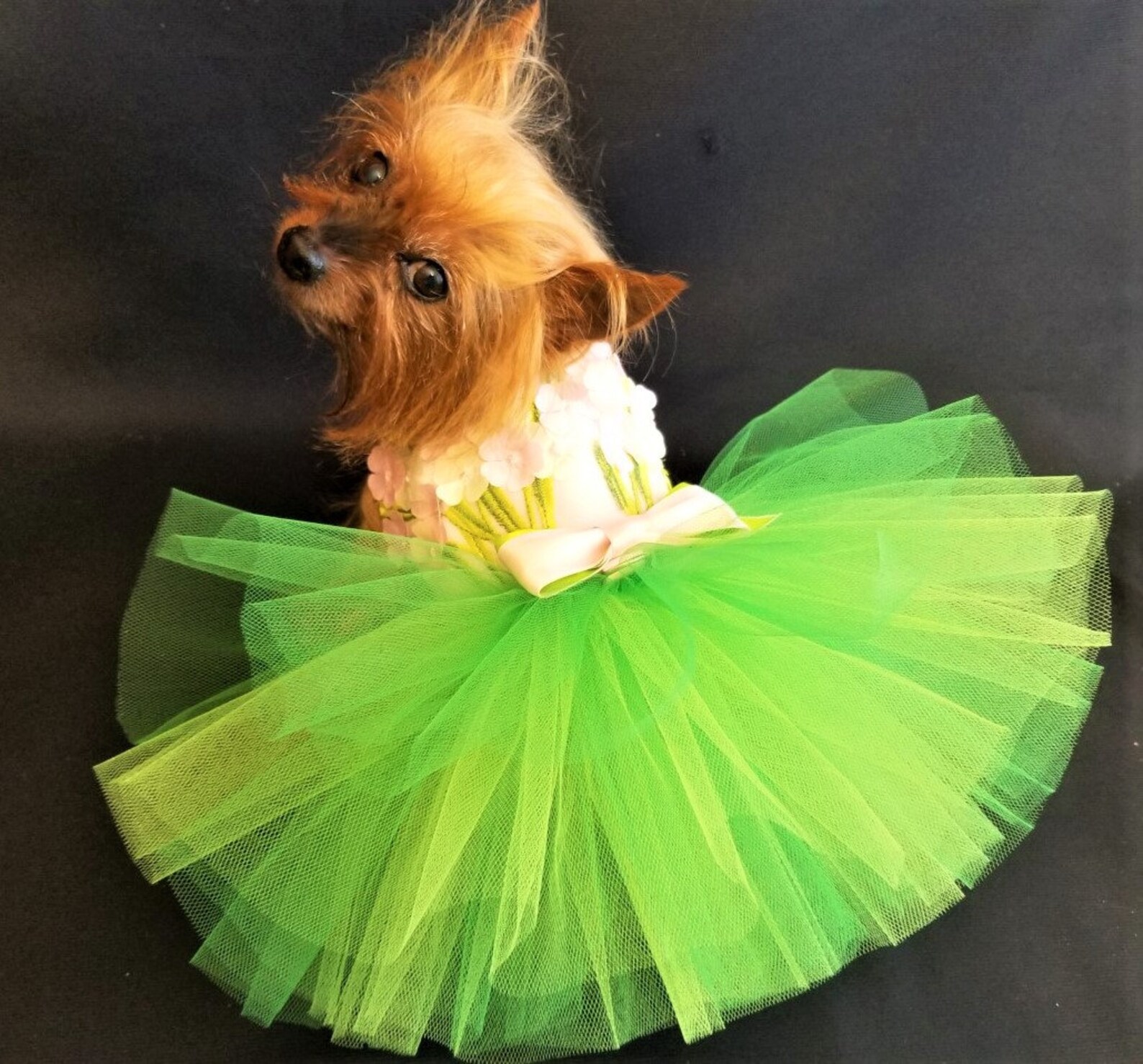 3D Flowers Dog Dress Pink Harness Dress Dog Wedding Dress Etsy