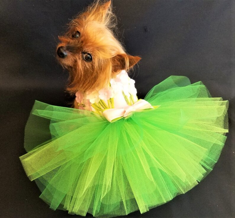 3D Flowers Dog Dress Pink Harness Dress Dog Wedding Dress Etsy