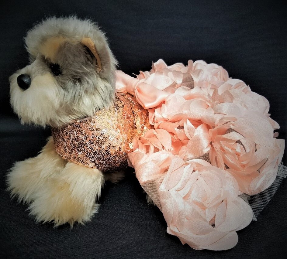 Dog Dress, Rose Gold Dog Dress, Wedding Dog Dress, Dog Harness Dress, Dog  Tutu, Couture Dog Dress. - Etsy
