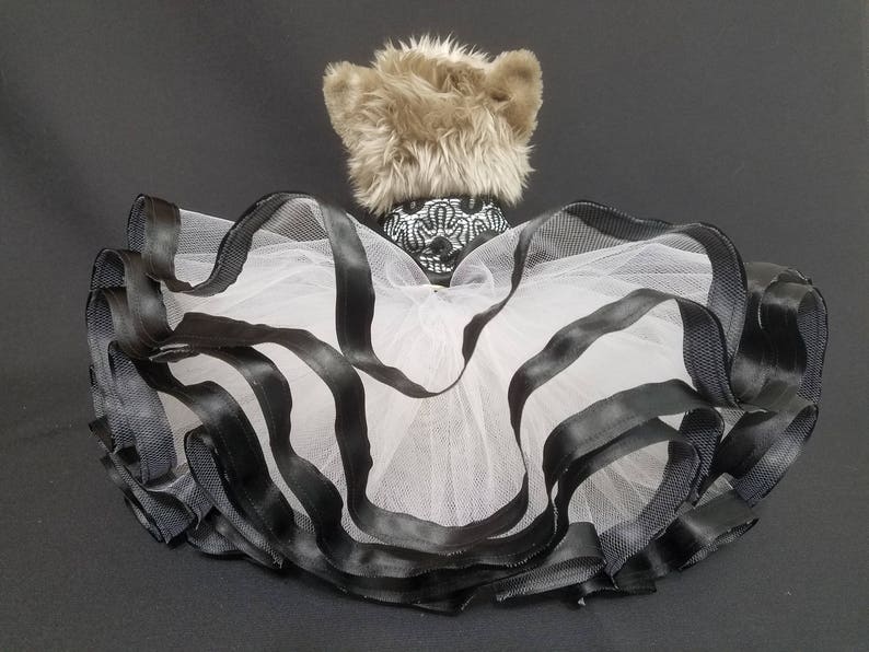 Dog Dress. Black and White Lace Dog Dress Dog Harness Tutu Etsy