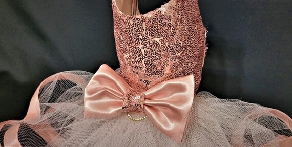 rose gold dog dress Custom Occasions Satin Dress for Dogs main image 1