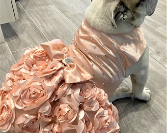 rose gold dog dress Fancy Tutu Dress