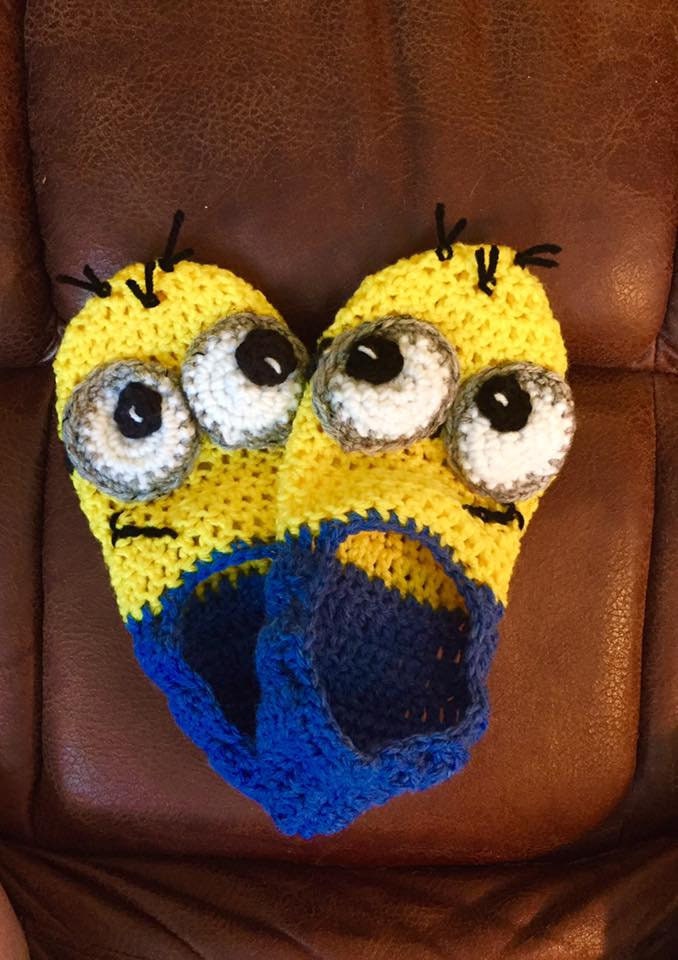 Crochet minion slippers sale