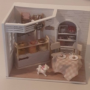 Taartwinkel, Miniatuurtaartwinkeldoos, Dessertgefluister, Miniatuurambacht, Poppenhuistaartwinkel, Bakkerijwinkeldiorama, Cupcakewinkel