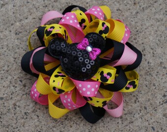 Disney Hair Bow Mickey Mouse Hair Bow Minnie Mouse Hair Bow Loopy Flower Hair Bow Minnie Mouse Hair Bow Christmas gift