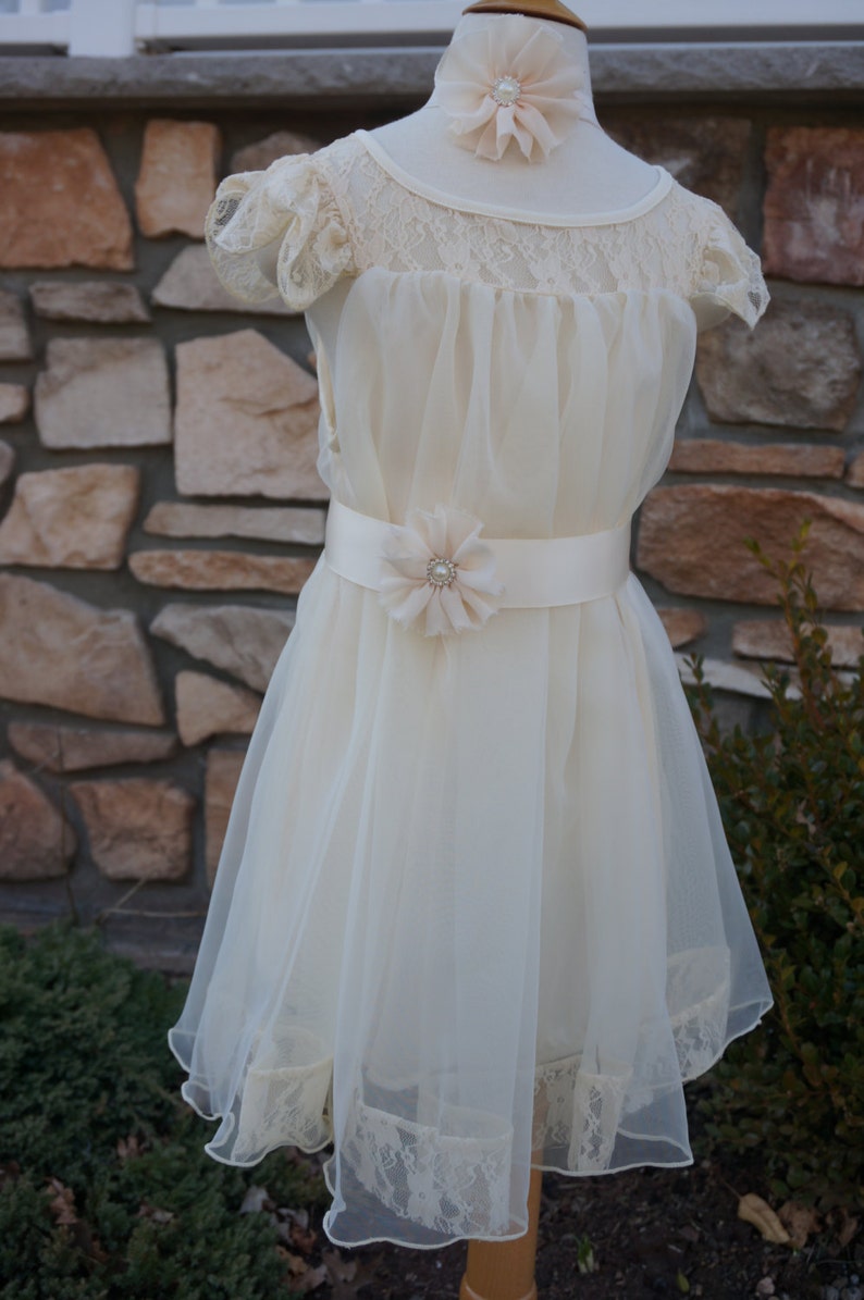 Ivory Flower Girl Wedding Dressivory Lace Dress ivory Etsy