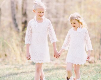 SALE White Flower Girl dress,Wedding,Flower Girl Lace Dress, Birthday Dress, toddlers, infants, ages 1T, 2T,3T,4T,5T,6, 7, 8, 9, 10
