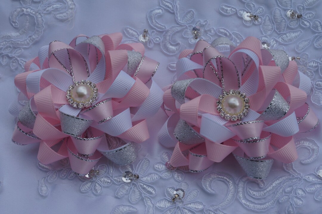Pink Hair Bow, Baby Pink Hair Bow,christening Hair Bow, Holiday Hair