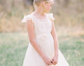 Elfenbein Blumenmädchen, Brautkleid, Elfenbein Spitzenkleid, Elfenbein Kleid, Elfenbein Mädchen Kleid-Blume Mädchen Kleid Spitzenkleid, Elfenbein Geburtstagskleid