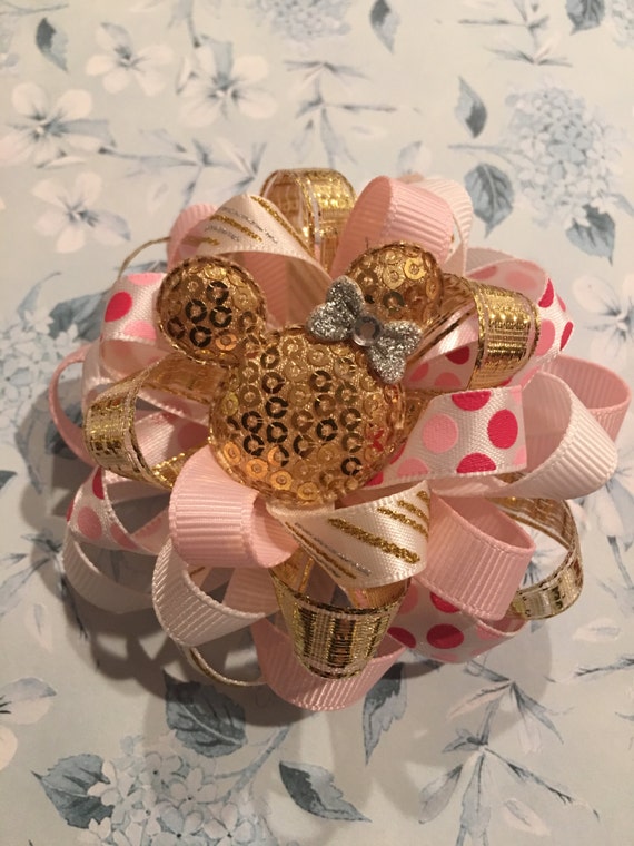 Disney Hair Bows Mickey Mouse Hair Bow Minnie Mouse Hair Bow Loopy Flower Hair Bow white hairbow