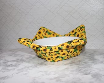 Bright cute sunflower microwave safe bowl holder