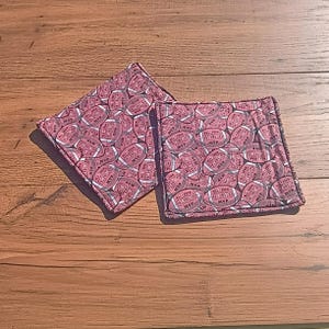 100% cotton double layer hot pad. Football decor.