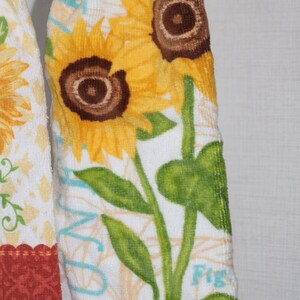 Toalla doble de ganchillo con girasoles, decoración de girasoles, regalo de inauguración de casa, superventas y cantidad limitada. imagen 3